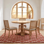 Scroll Tile Moroccan Wool Rug — Rust & Ivory, view 2