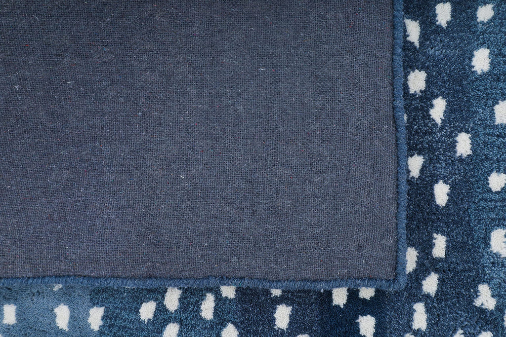 Antelope Print Wool Rug — Navy Blue, view 5