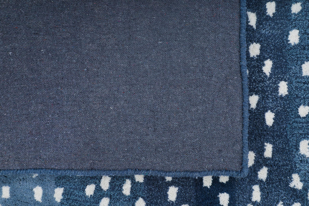 Antelope Print Wool Rug — Navy Blue, view 5