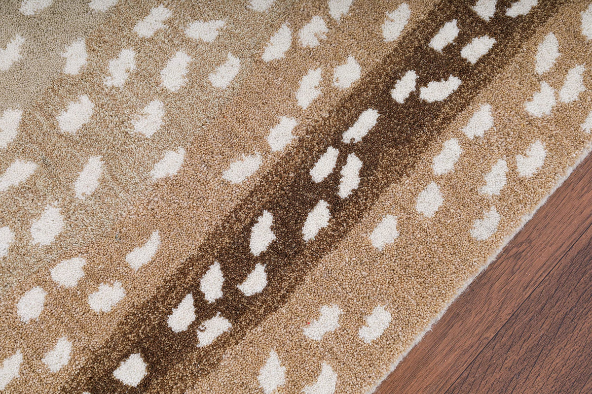 Antelope Print Wool Rug — Natural, view 2