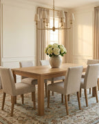 Malicka Persian-style wool rug under a dining table